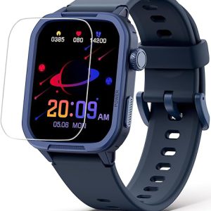 Smart Watch for Kids No Phone Needed, Tempered Glass Fitness Tracker Boy Teens with 19 Sport Modes, Pedometer, Sleep Monitor, Kids Watch Birthday Gifts Toy Gift for Girls Boys 6-16 (Blue)