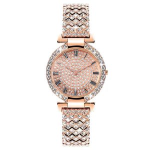 Fully diamond Roman numeral women's watch, quartz watch, bracelet, wristwatch
